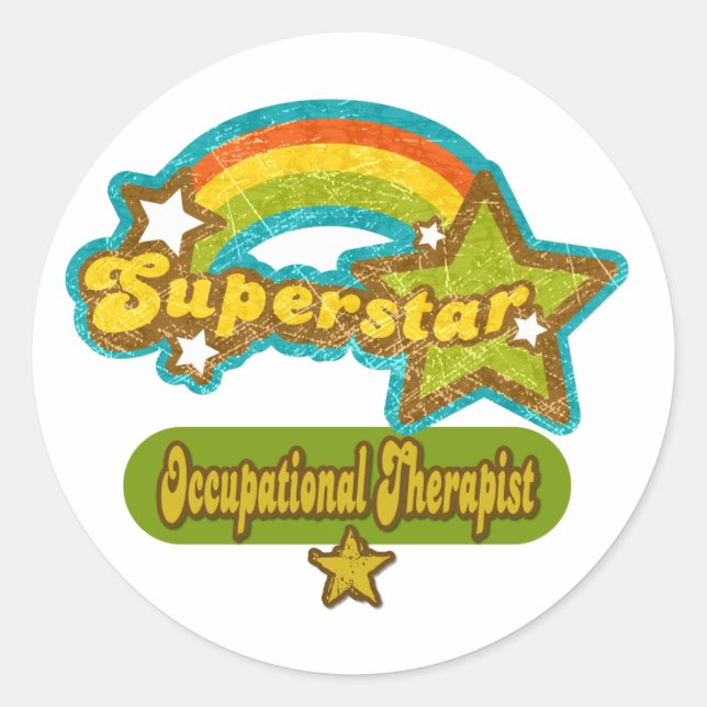Superstar-Arbeitstherapeut Runder Aufkleber (Vorderseite)
