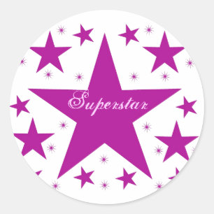 Superstar-Aufkleber, lila Runder Aufkleber