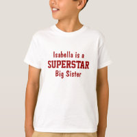 Superstar Big Sister Personalisierter T - Shirt