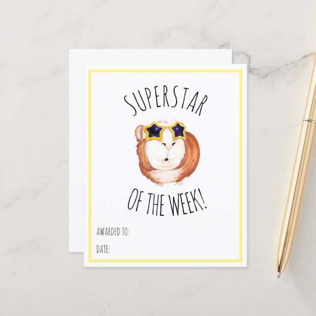 SUPERSTAR DER WOCHE - Prämienbescheinigung (Vorderseite/Rückseite Beispiel)