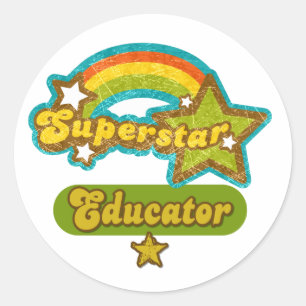 Superstar Educator Runder Aufkleber