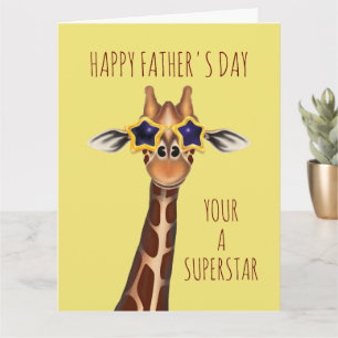 Superstar-Giraffe, coole Karte zum Vatertag