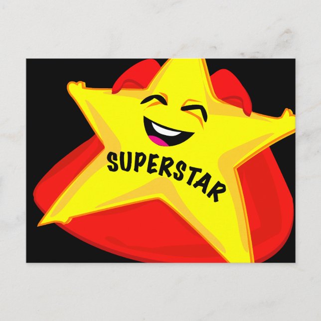 superstar humorvolle Postkarte! Postkarte (Vorderseite)