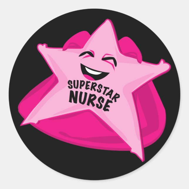 Superstar Krankenschwester lustige Aufkleber! Runder Aufkleber (Vorderseite)