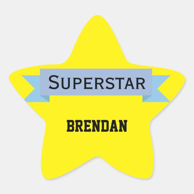 Superstar mit Name Stern-Aufkleber (Vorderseite)