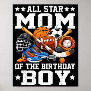Superstar-Mutter des Geburtstagsjungen Basketball  Poster