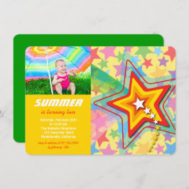 Superstar Rainbow Colorful Invitation de fête d'an