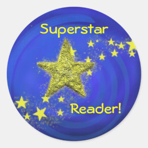 Superstar Reader! Runder Aufkleber