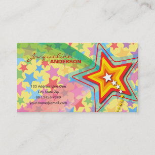 Superstar-Regenbogen-bunte kundenspezifische Visitenkarte
