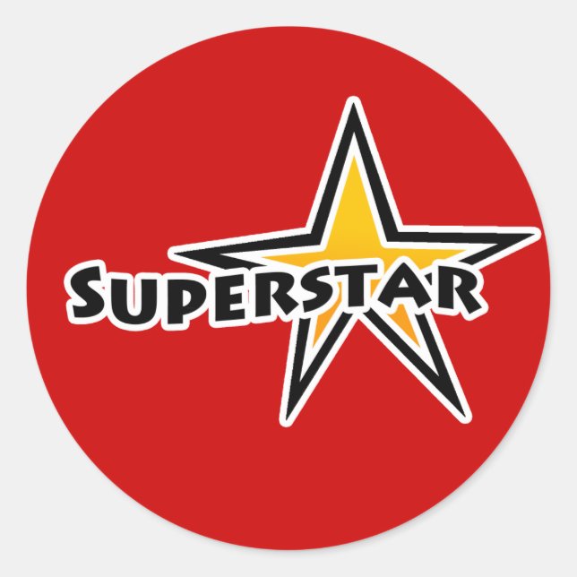 Superstar Runder Aufkleber (Vorderseite)