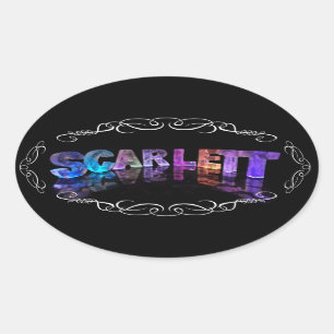 Superstar Scarlett - Name in den Lichtern Ovaler Aufkleber