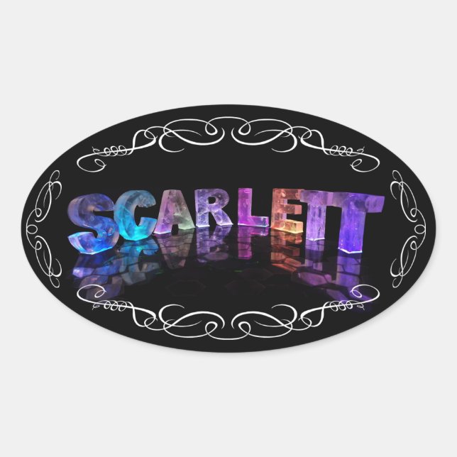 Superstar Scarlett - Name in Lights (Foto) Ovaler Aufkleber (Vorderseite)