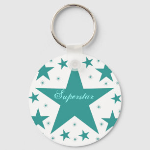 Superstar-Schlüsselanhänger, Aquamarin Schlüsselanhänger