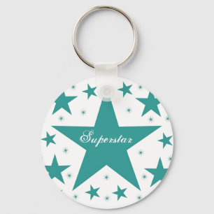 Superstar-Schlüsselanhänger, Aquamarin Schlüsselanhänger