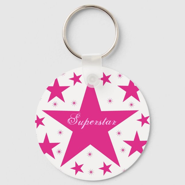 Superstar-Schlüsselanhänger, rosa Schlüsselanhänger (Vorderseite)