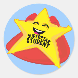 Superstar Student lustige Aufkleber! Runder Aufkleber