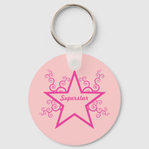 Superstar Swirls Anhänger, Hellrosa Schlüsselanhänger