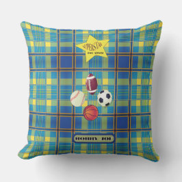 Superstar Tartan Blue Yellow Kissen