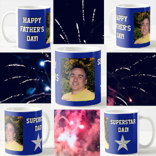 "Superstar Vater" Vatertag Blau/Grau Kaffeetasse