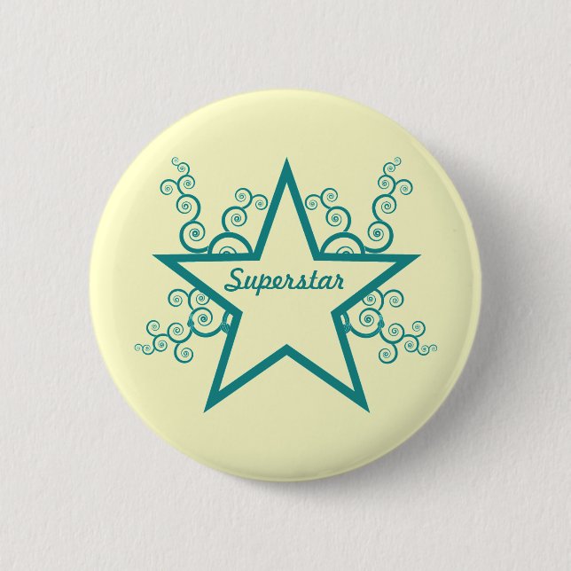 Superstar Wirbel Button, Aquamarin Button (Vorderseite)