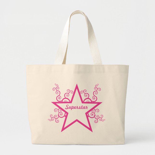 Superstar Wirbel Tasche, hellrosa Jumbo Stoffbeutel (Vorne)