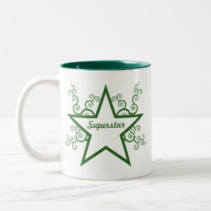 Superstar Wirbel Tasse, Forest Green Zweifarbige Tasse
