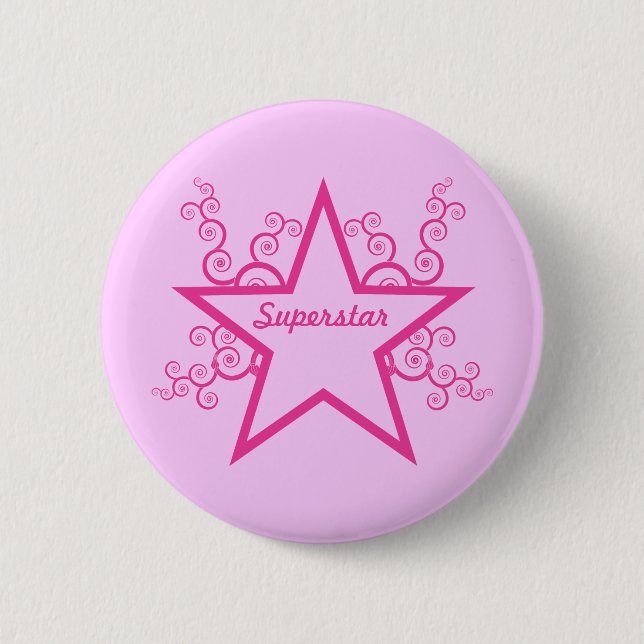 Superstar-Wirbel-Taste, hellrosa Button (Vorderseite)