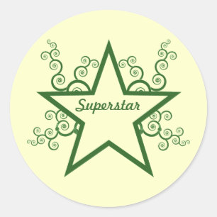 Superstar-Wirbels-Aufkleber, Waldgrün Runder Aufkleber