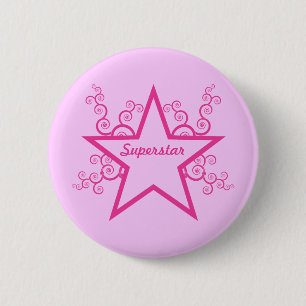 Superstar-Wirbels-Knopf, helles Rosa Button