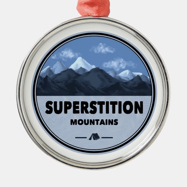 Superstiative Berge Arizona Camping Ornament Aus Metall (Vorne)