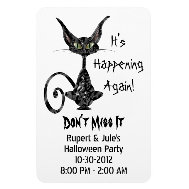 Superstitel Black Cat Save the Date Magnet (Vertikal)