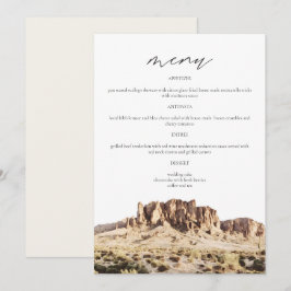 SUPERSTITION MOUNTAIN Watercolor Wedding Menu Card Menükarte