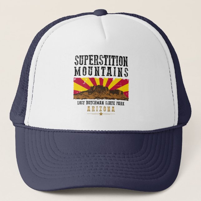 SUPERSTITUTIONELLE BERGE ARIZONA TRUCKER HAT TRUCKERKAPPE (Vorderseite)