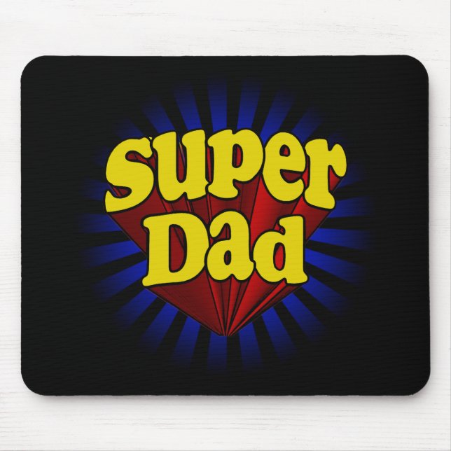 SuperVater, Superhero rot/Gelb/Blau Mousepad (Vorne)