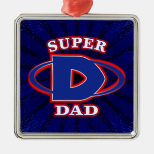 SuperVater-Verzierung Silbernes Ornament