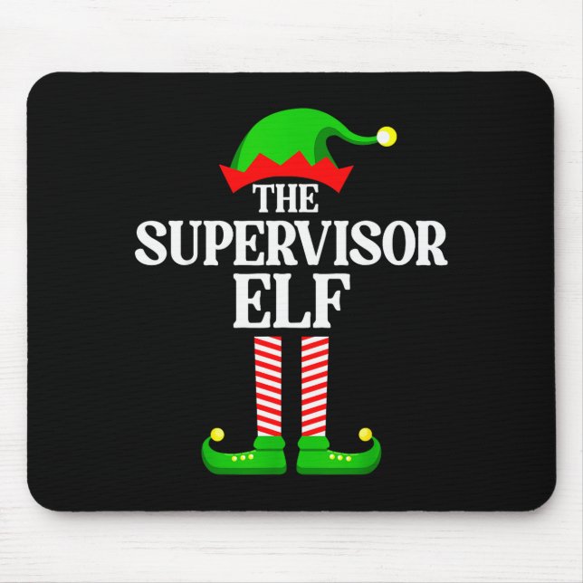 Supervisor Elf Family Matching Group Funny Christm Mousepad (Vorne)