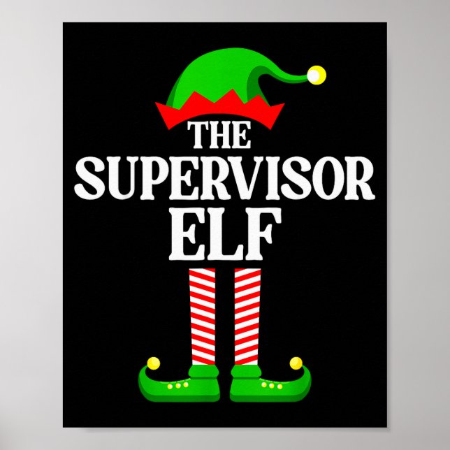 Supervisor Elf Family Matching Group Funny Christm Poster (Vorne)