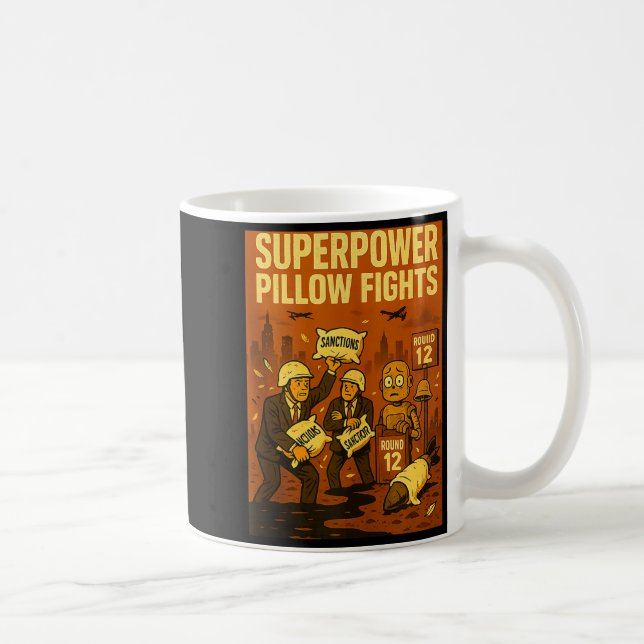 Superwer Llow Fights Funny Geolitical Satire Gift  Kaffeetasse (Rechts)