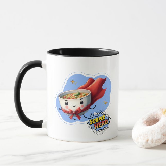 Suppenheld, Superheld Suppenwitz | Tasse (Mit Donut)