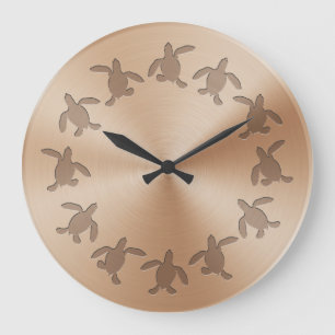 Suppenschildkrötehatchlings-Metallmuster-Wanduhr Große Wanduhr