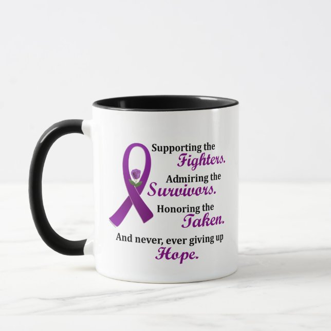 Support Admire Honor 2 Pancreatic Cancer Alzheimer Tasse (Links)
