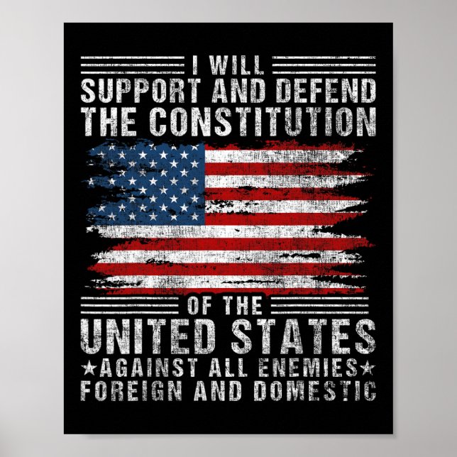 Support And Defend The Constitution - Us Flag 4th  Poster (Vorne)