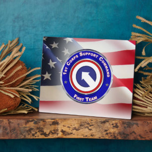 Support-Befehl für das erste Korps Fotoplatte