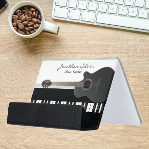 Support Carte De Visite Guitare Acoustique Personnalisée Piano Keys profes