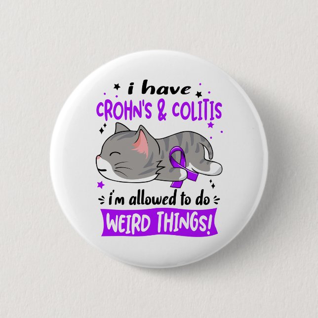 Support Crohn's & Colitis Awareness Ribbon Gifts Button (Vorderseite)
