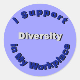 Support-Diversity in den Aufklebern am Arbeitsplat Runder Aufkleber