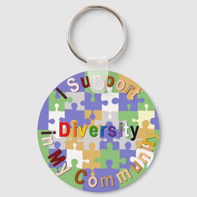 Support-Diversity in My Community Schlüsselanhänge Schlüsselanhänger (Vorderseite)