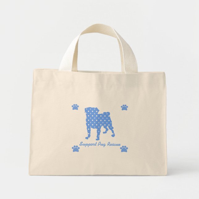 Support Mops Rescue Blue Mops Dots Tote Tasche (Vorne)