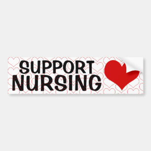SUPPORT Nursing (Heart) Bumper Sticker Autoaufkleber