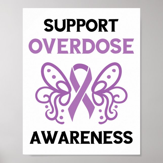 Support Overdose Purple Ribbon Overdose Awareness  Poster (Vorne)